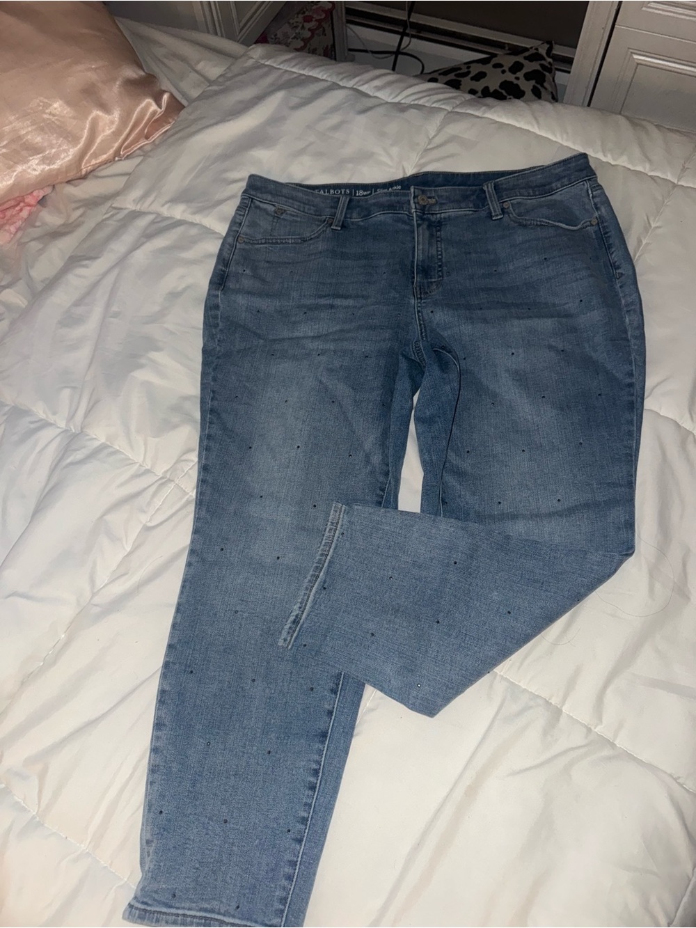 Talbots Classic Light Blue Women’s Jeans With Rhinestones